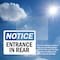 Signmission Entrance In Rear OSHA Notice Sign, Vinyl Decal, 10in W x 7in L, 2PK OS-2PACK-NS-D-710-L-12102 - alternate 4